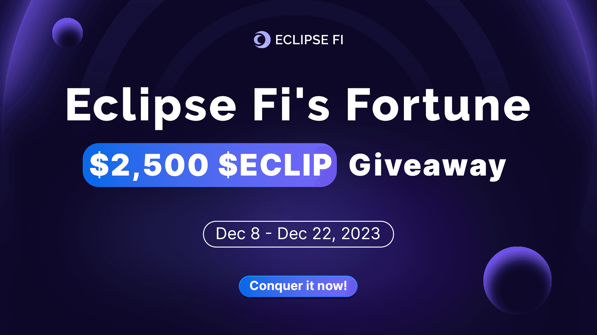 Eclipse Fi's Fortune: $2,500 ECLIP Giveaway