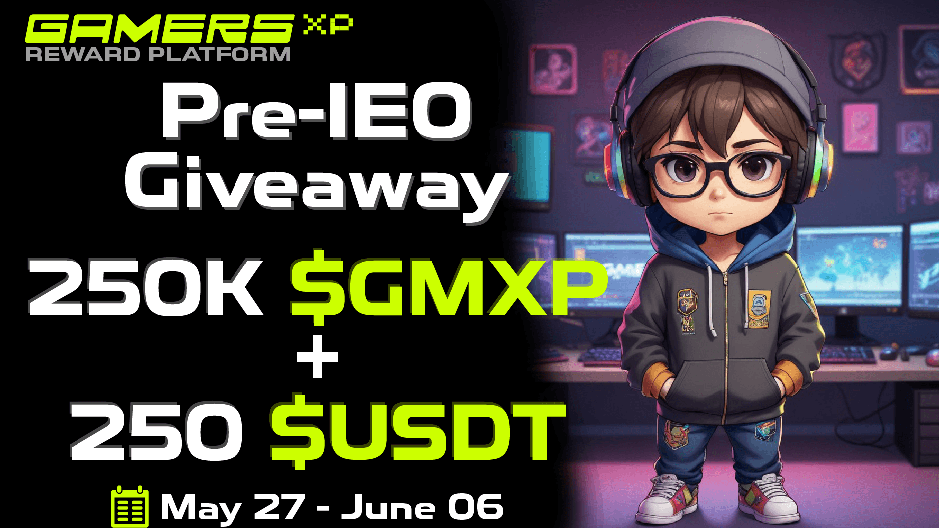 GamersXP 250,000 $GMXP + $250 USDT Pre-sale Giveaway