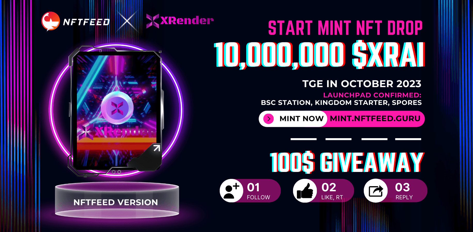 Grab Your Chance to Earn $10,000,000 $XRAI from Xrender