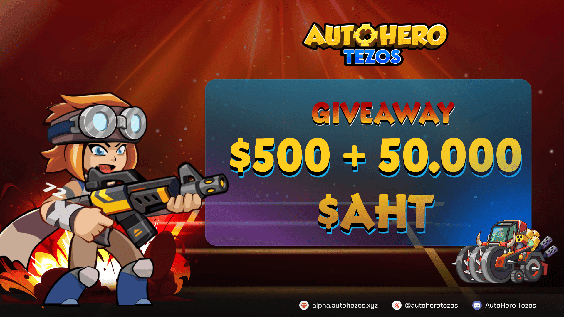 AutoHerro Tezos $500 + 50000 $AHT Giveaway !