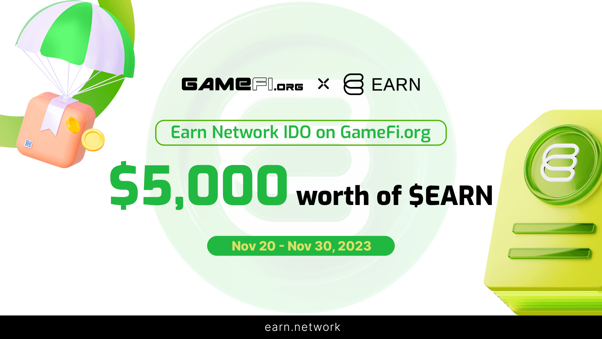 Earn Network IDO on GameFi.org | $5,000 worth of $EARN token